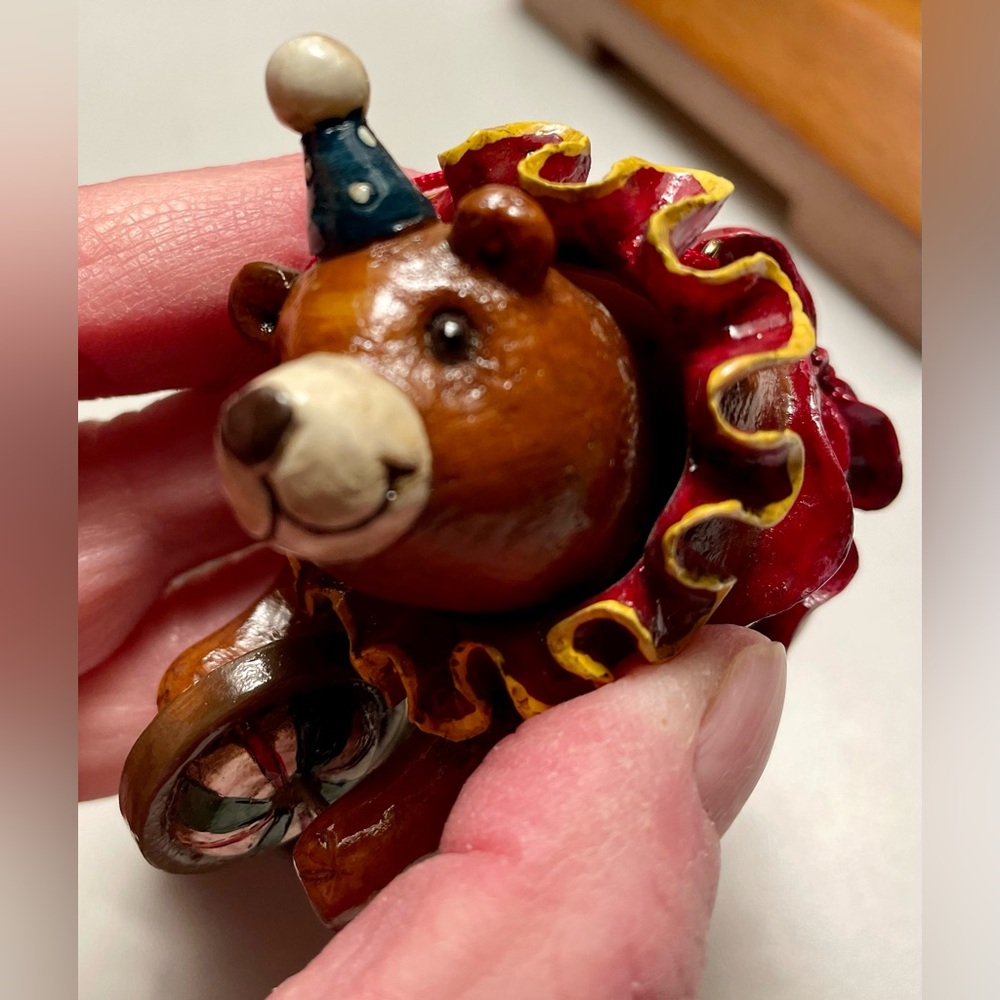 Vintage Circus bicycle riding performing Animal Bear Xmas ornament